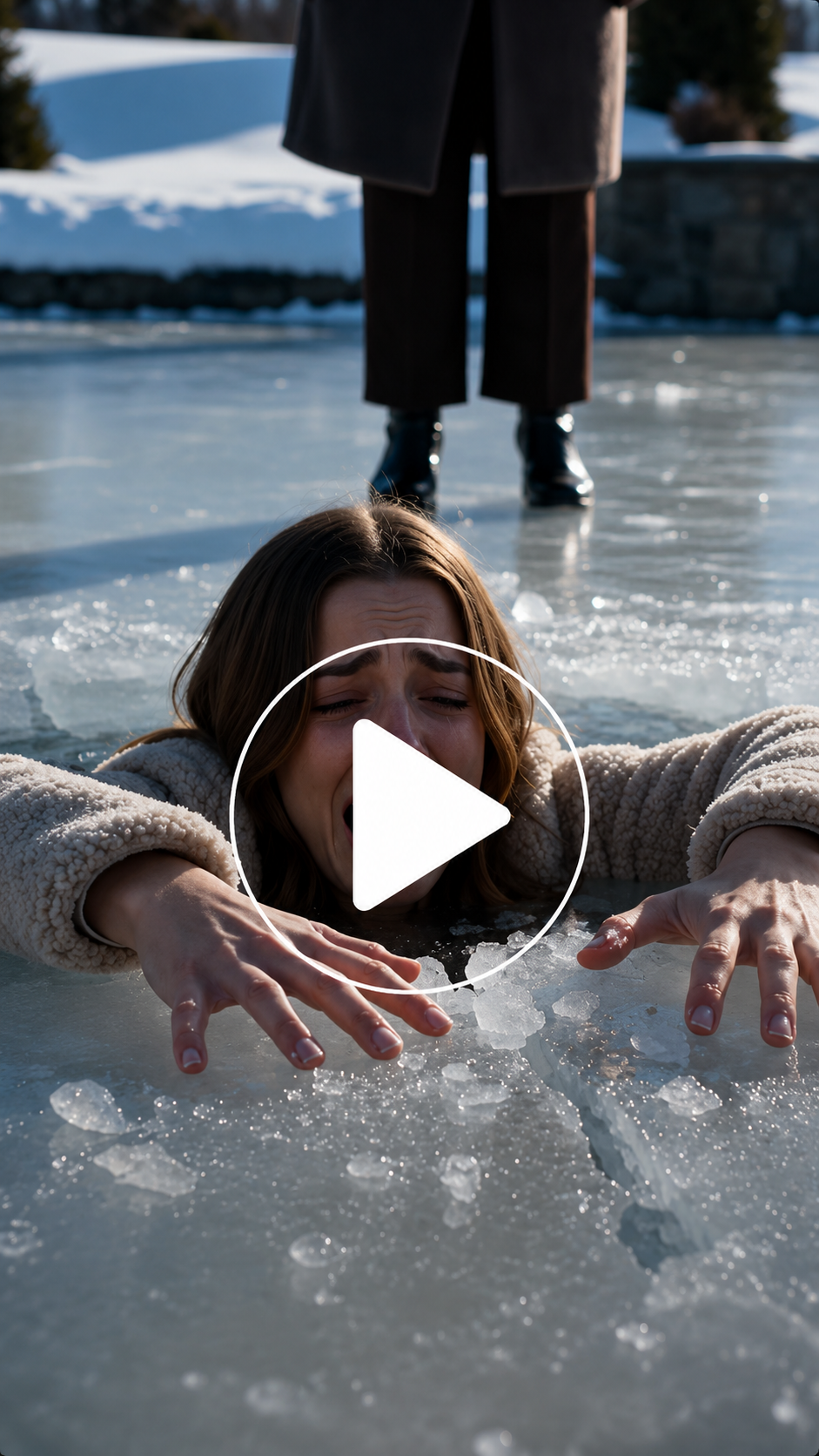 **Su Suegra Rompió el Hielo Bajo sus Pies, Pero Cuando Daniel Cortó la Única Bufanda que Podía Salvarla, la Niñera se Lanzó al Agua para Intentar Rescatarla**