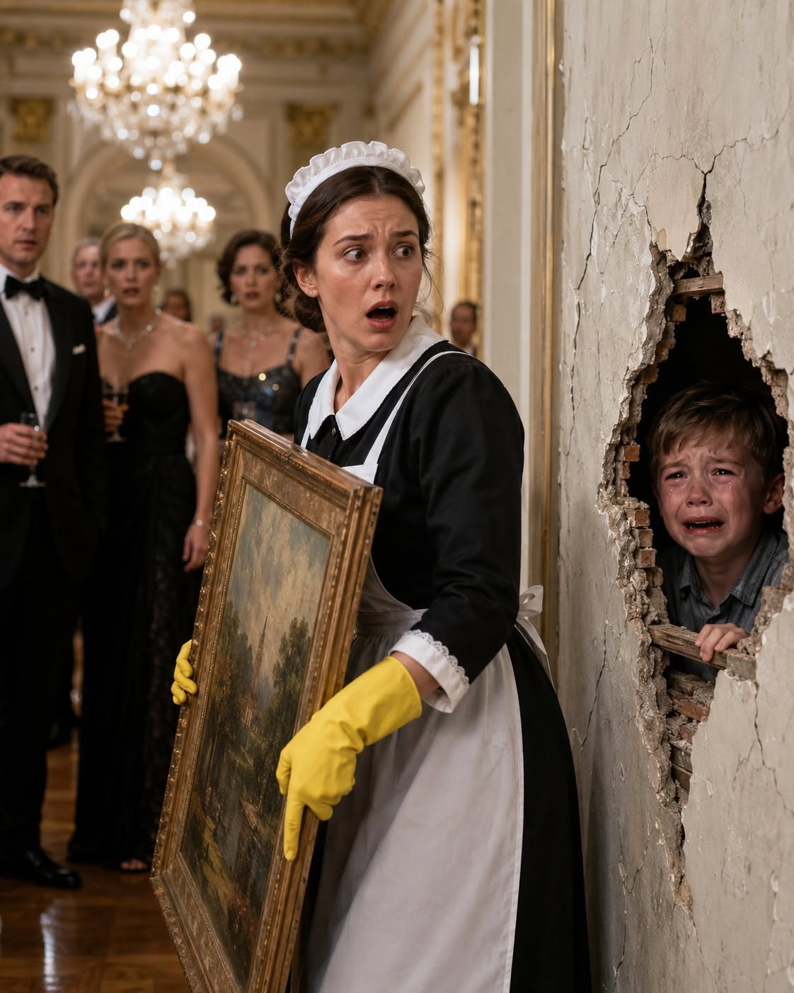 Everyone believed the billionaire’s son was visiting relatives, until the maid heard him whispering for help from inside a sealed wall.