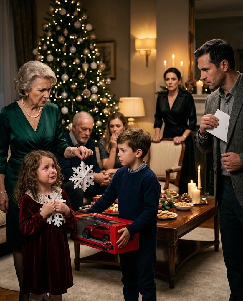 My mother-in-law humiliated my six-year-old daughter at Christmas—then my husband pulled a sealed lab envelope from his jacket.