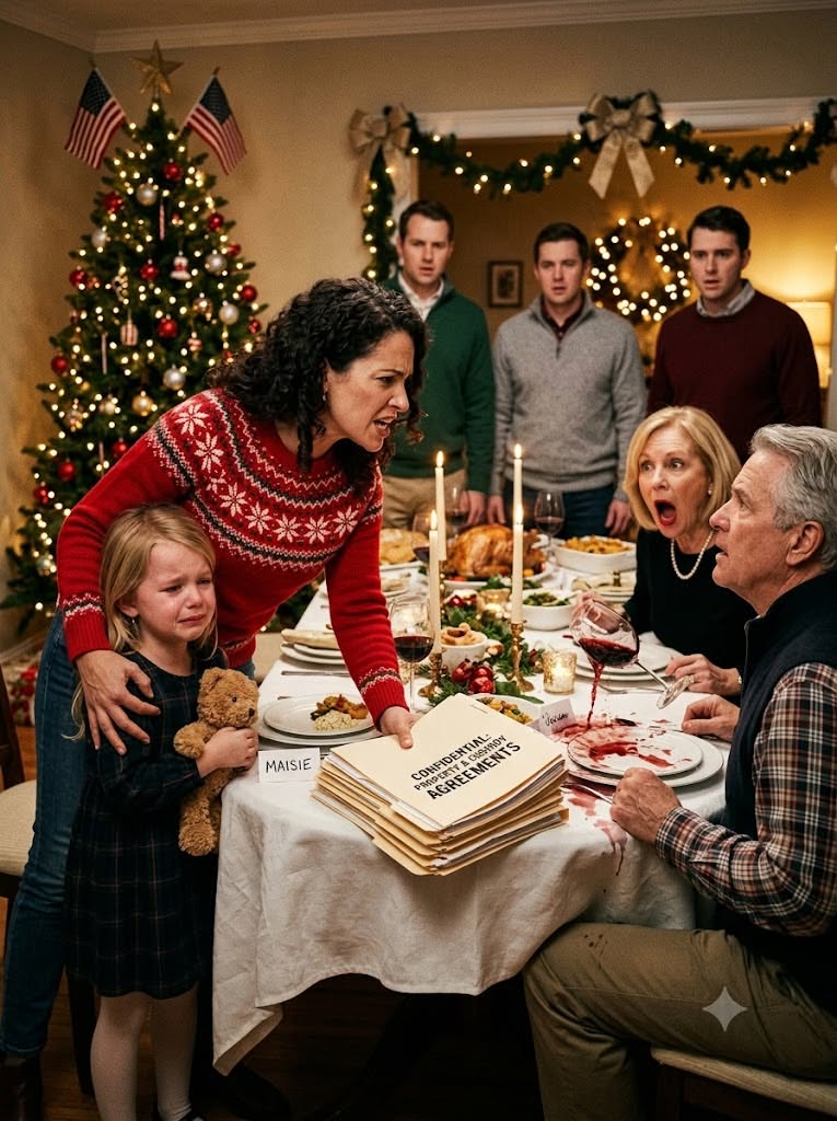“That seat is for my real grandchild,” my dad screamed before pushing my daughter—but he had no idea what was inside my purse.