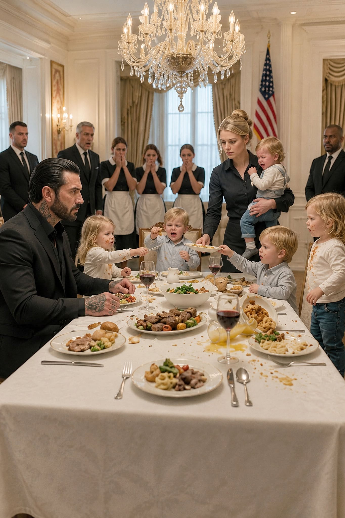 No nanny in Chicago had ever survived dinner with the billionaire’s four “monster” sons—until a broke stranger walked in, ignored their threats, and did something that made their powerful father drop his whiskey…