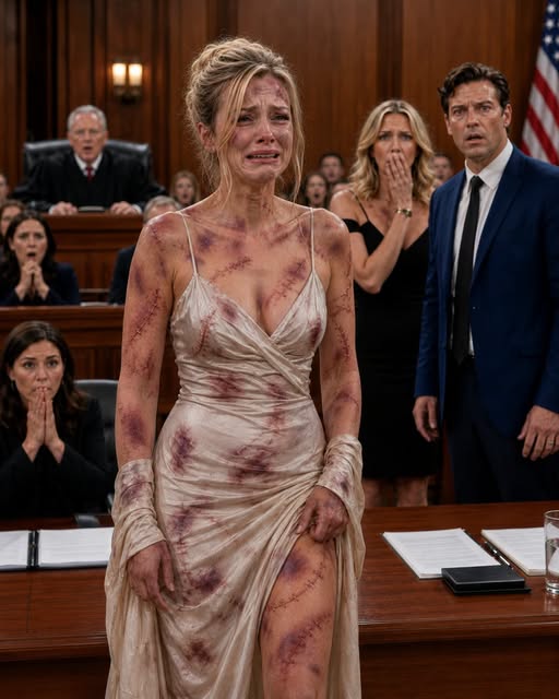 My husband walked into our divorce hearing with his mistress on his arm, convinced he had already destroyed my life. He smiled and said, “The company, the house, the cars... they're all mine now. You'll be begging on the streets.” I didn't argue. I simply took off my coat, revealing the scars he thought money had buried forever, and in that instant, the entire courtroom forgot it was watching a divorce.