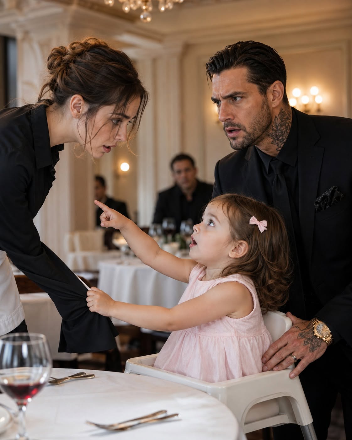 The mafia boss’s daughter had never spoken a single word—until I walked past her table and she grabbed my apron, looked into my eyes, and screamed “MAMA!”