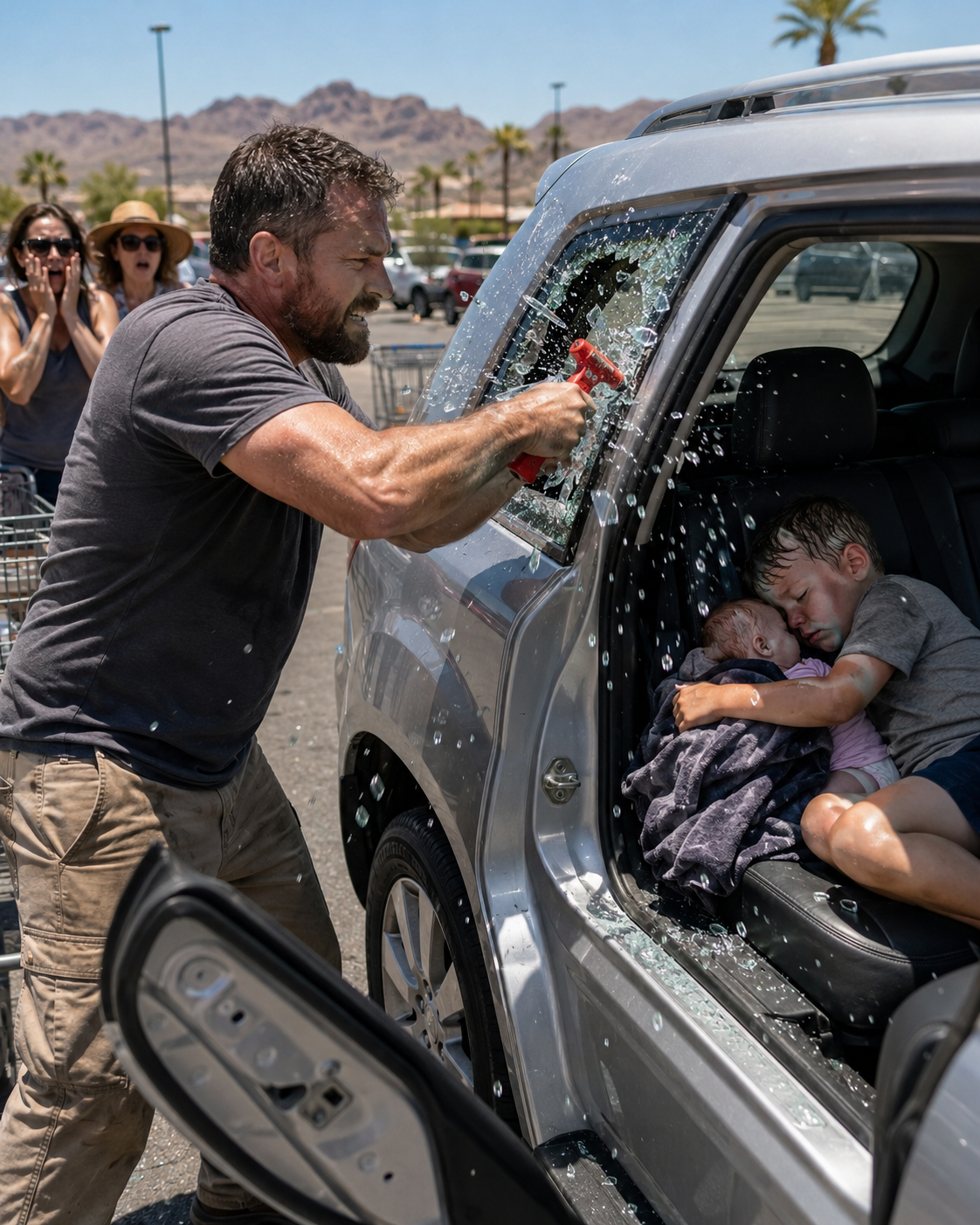 Everyone thought the little boy inside the 108-degree car was dead—until I lifted him and heard a baby crying from beneath his body.