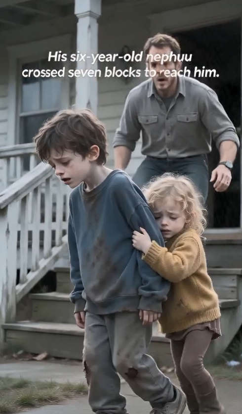 My six-year-old nephew dragged his broken leg seven blocks while his starving little sister clung to the back of his shirt.