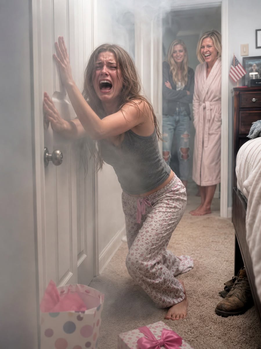Let her burn,” my sister said, and the bedroom door locked from the outside