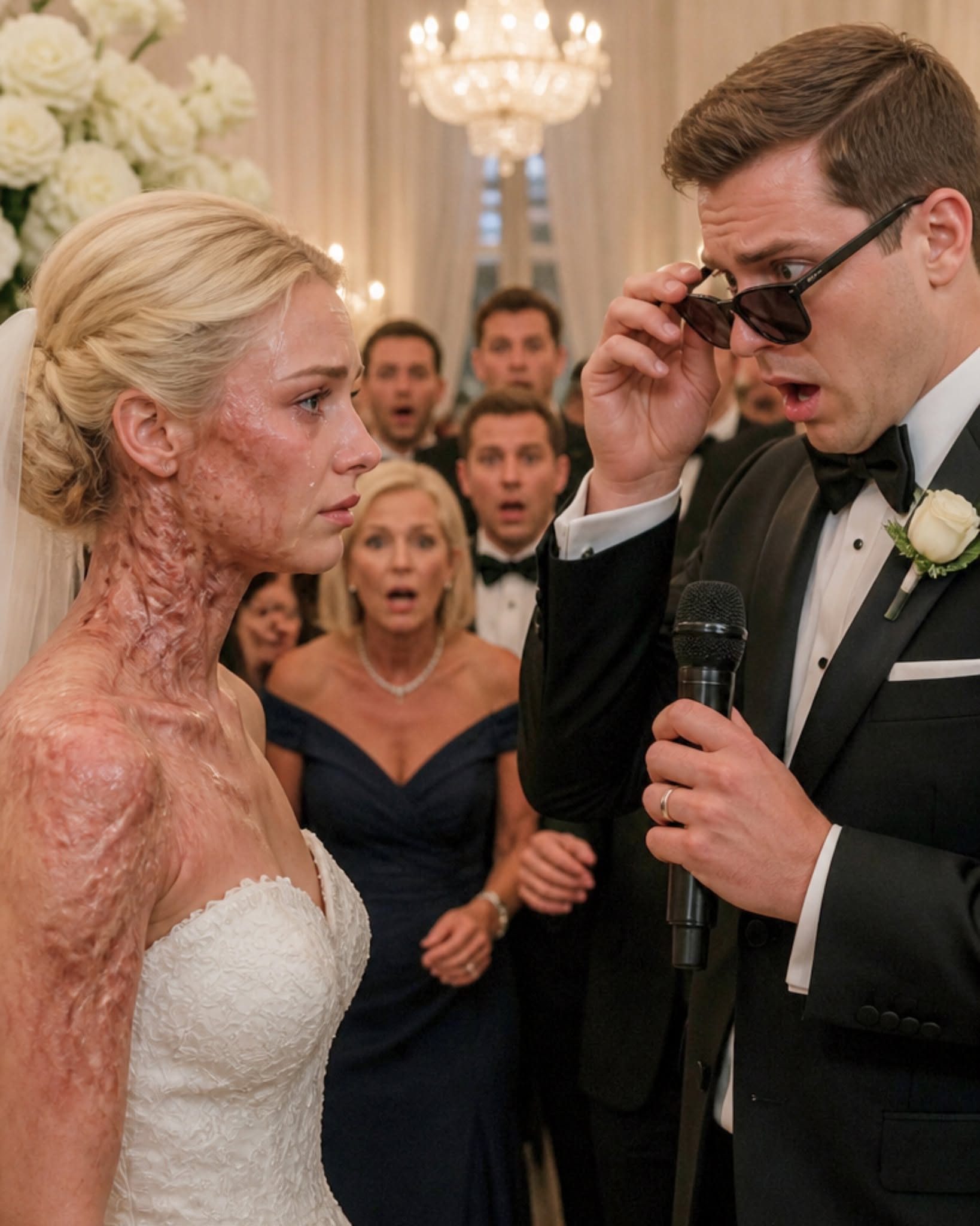At Our Wedding, Guests Mocked My Scarred Face and Claimed My Groom Must Be Blind. Then My Husband Took the Microphone