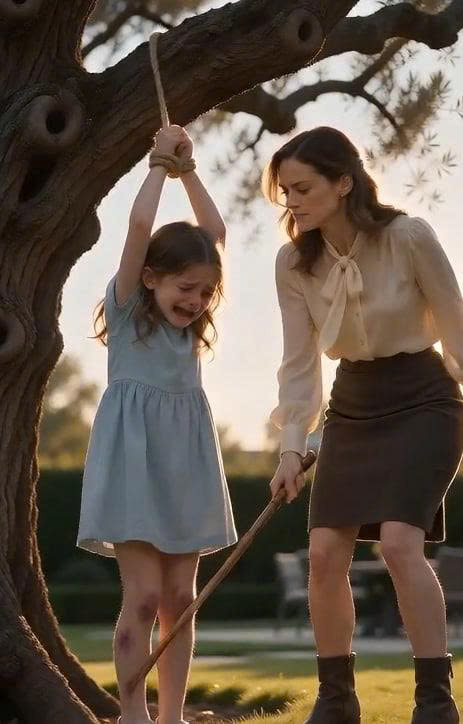 A Wealthy Father Came Home to Find His Seven-Year-Old Daughter Tied Beneath a Tree—Then the Neighbor’s Video Exposed a Betrayal Inside His Own Empire
