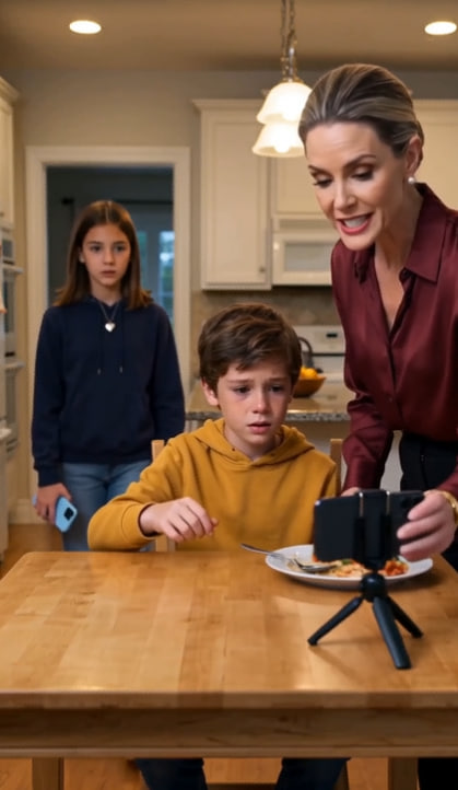 HIS STEPMOTHER TOOK AWAY HIS DINNER TO MAKE HIM CRY FOR DONATIONS—THEN HIS SISTER PUT THEIR FATHER ON SPEAKER AND EXPOSED EVERYTHING