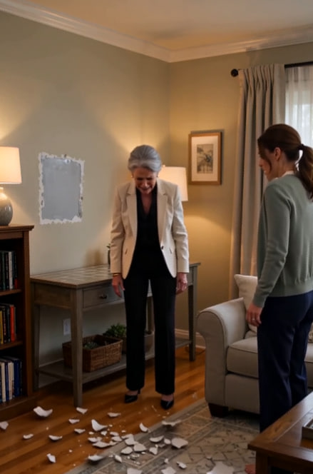 MY MOTHER-IN-LAW SMASHED A VASE AND SCREAMED THAT I PUSHED HER—THEN MY HUSBAND’S HIDDEN CAMERA EXPOSED WHAT SHE’D BEEN STEALING FOR MONTHS