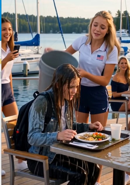 [She Dumped Dirty Marina Water Over the “Broke Girl” at the Yacht Club—Then the Shipping Billionaire Walked Out and Asked One Terrifying Question]
