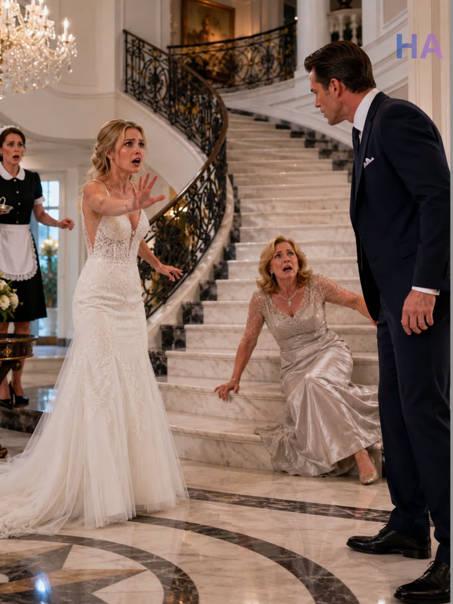 Everyone believed the billionaire's fiancée when she claimed his mother had slipped—until one little maid's daughter quietly revealed what she had really seen from the hallway.