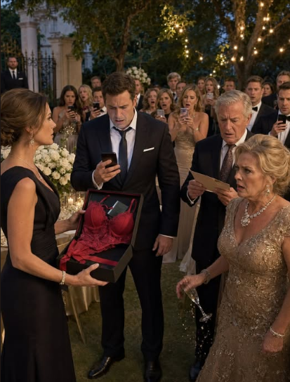 I Found My Husband’s Mistress’s Red Lingerie Hidden in His Truck, Crashed a Glamorous Family Birthday Party, and Handed It Back in Front of 80 Guests—But the Real Shock Came When I Exposed the Secret Hotel Card, the Lies, the Fake Business Deals, and a Timed Message That Left His Powerful Family Frozen in Pure Fear