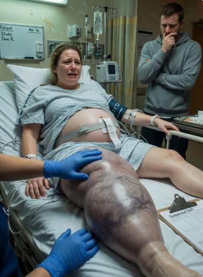 I was examining a 32-year-old expectant mother's swollen calf, but on the third palpation