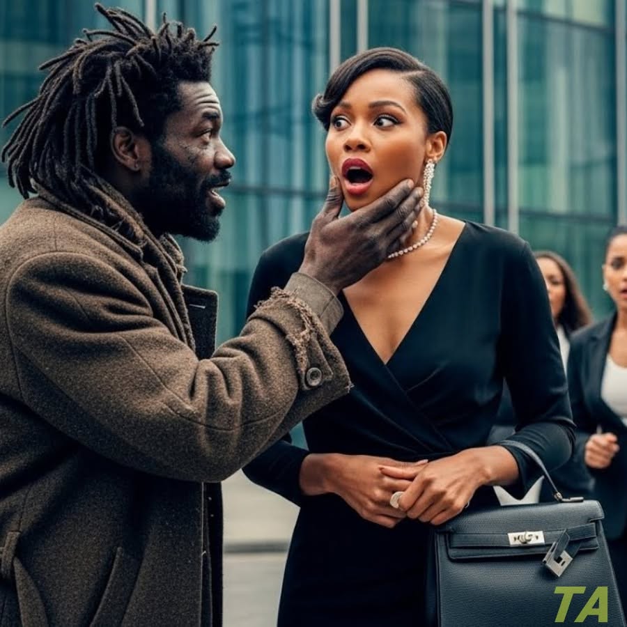 Stop you mad man. The slap hit hard. Olivia's face turned. Her cheeks stung. People screamed. Cameras clicked. A homeless man had just slapped a billionaire. Before she could react, a gunshot struck the car behind her. Glass shattered. Someone yelled,