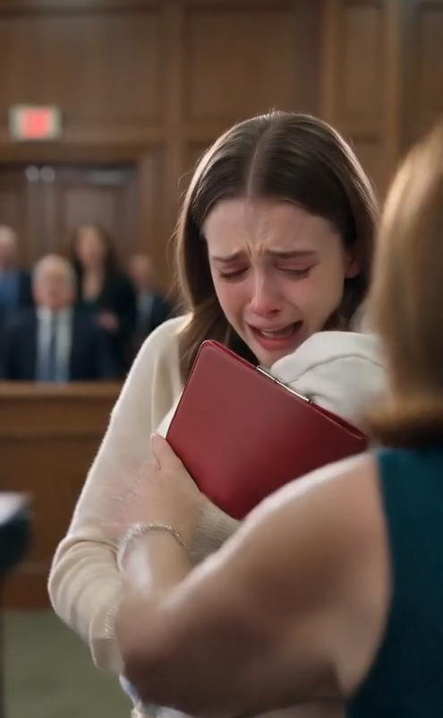 The courtroom doors slammed open just as the judge was preparing to give my newborn daughter to my husband, and every person in the room turned when I stumbled inside holding my baby against my chest and a red medical folder in my shaking hand.