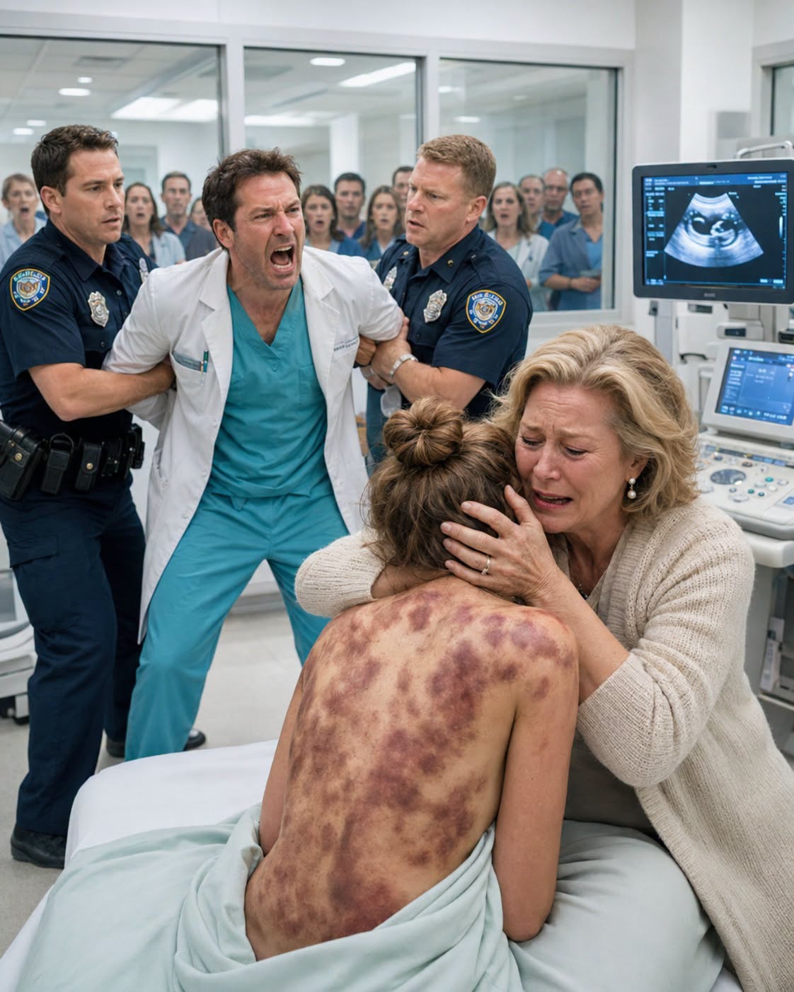 At an elite maternity clinic, I was helping my daughter get changed for the last ultrasound before her due date. The instant her blouse slipped down from her shoulders, everything inside me stopped.