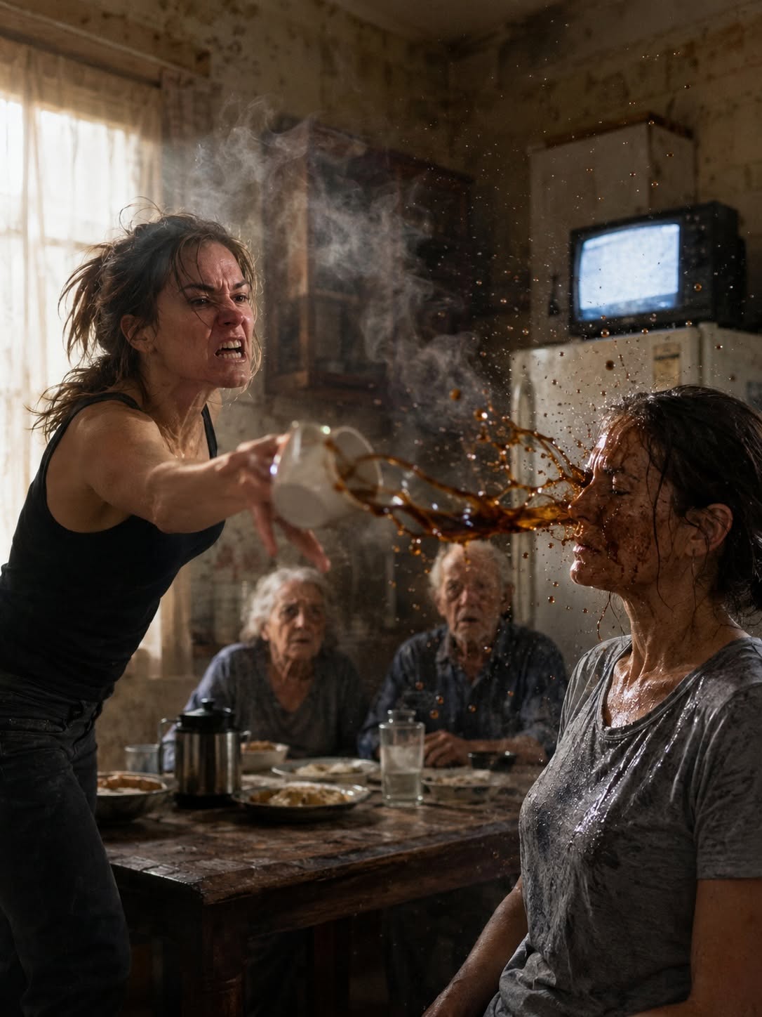 Part 2: At breakfast my sister asked for my credit card like it was already hers, and when I told her no she snapped hot coffee across my face,
