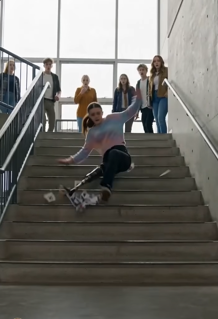 BETRAYED ON THE STAIRS! HER SECRET REVEALED TO THE WHOLE SCHOOL AFTER A CRUEL FALL!