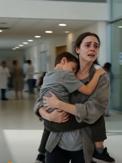 The young mother rushed through the hospital doors with her little boy in her arms.