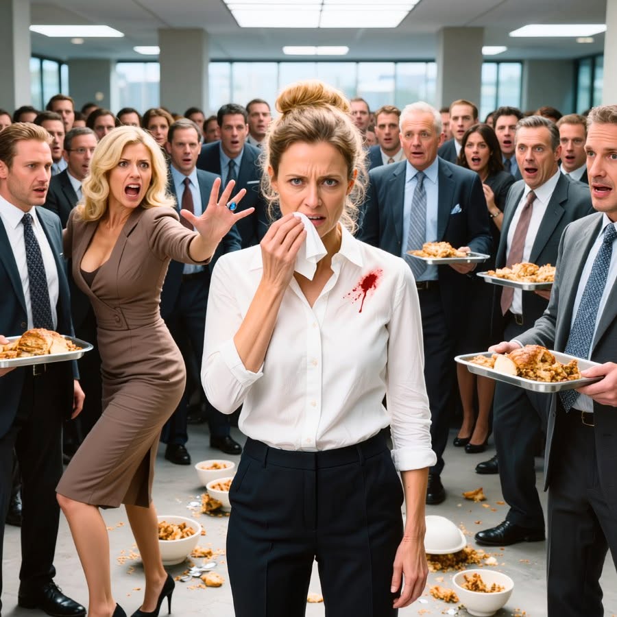 His mistress slapped me in the company cafeteria for drinking from "her husband's" thermos... but seconds later, my real husband walked in and realized she'd just humiliated the woman who owned the entire company.