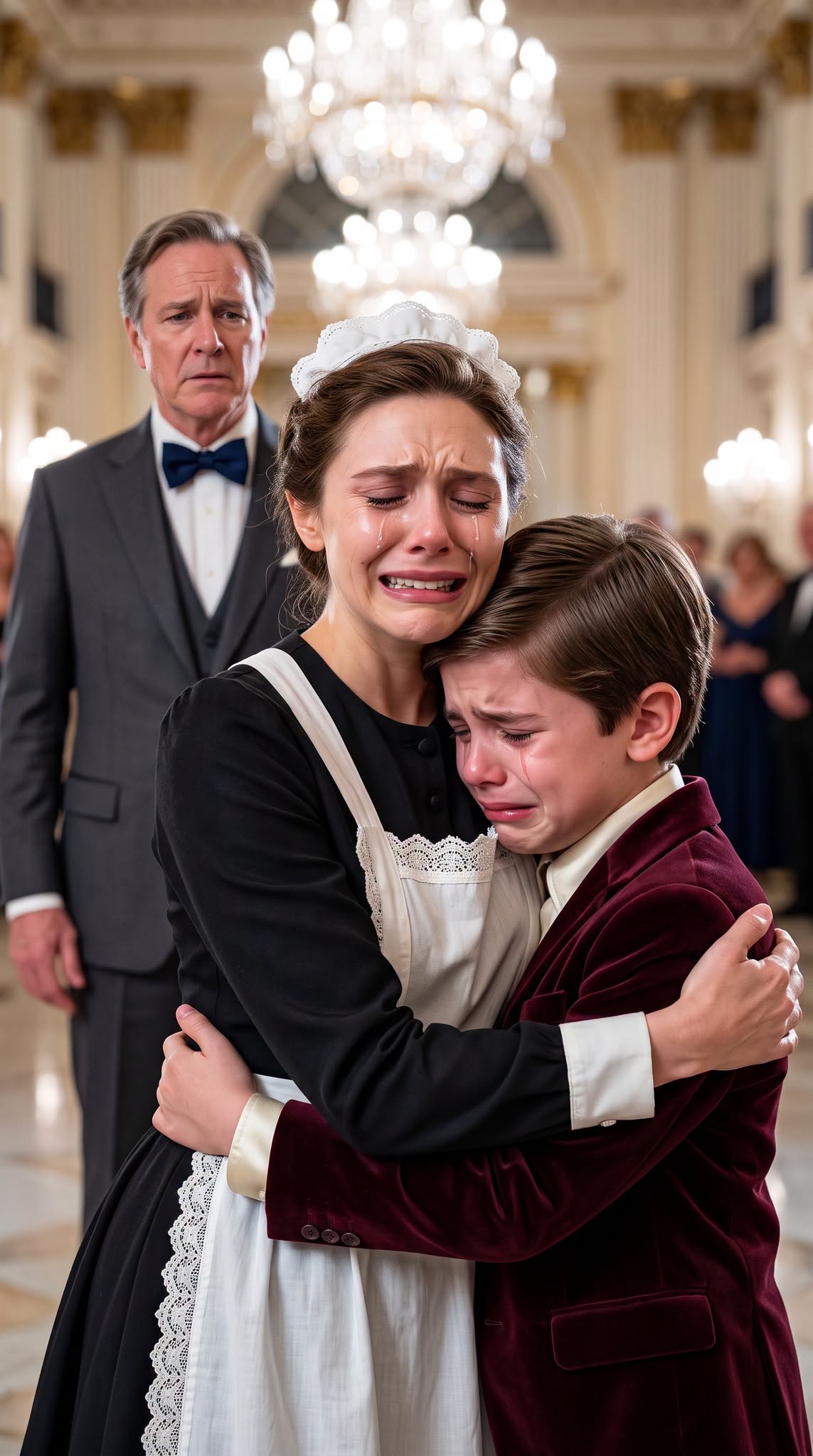 Part 2 : I was carrying champagne through the Beaumont mansion when a little boy dropped his toy and screamed, “Mommy!” The room froze.