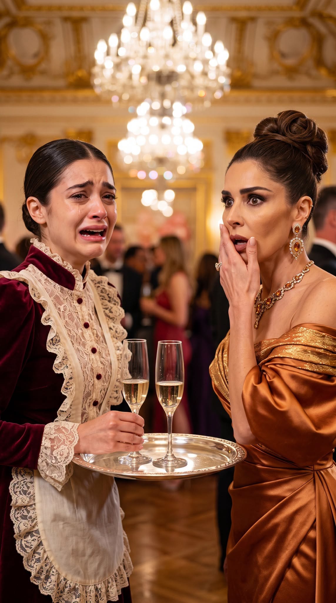 I slapped the waitress so hard the birthday candles flickered, and the whole room went silent. “Watch where you’re going,” I snapped, wiping wine from my designer dress.
