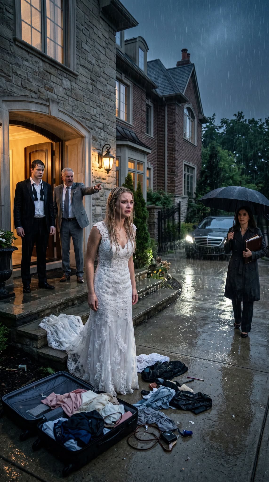 “Get out of my house. You are not my daughter-in-law,” my father-in-law hissed, throwing my suitcase onto the porch while I still wore my wedding dress.