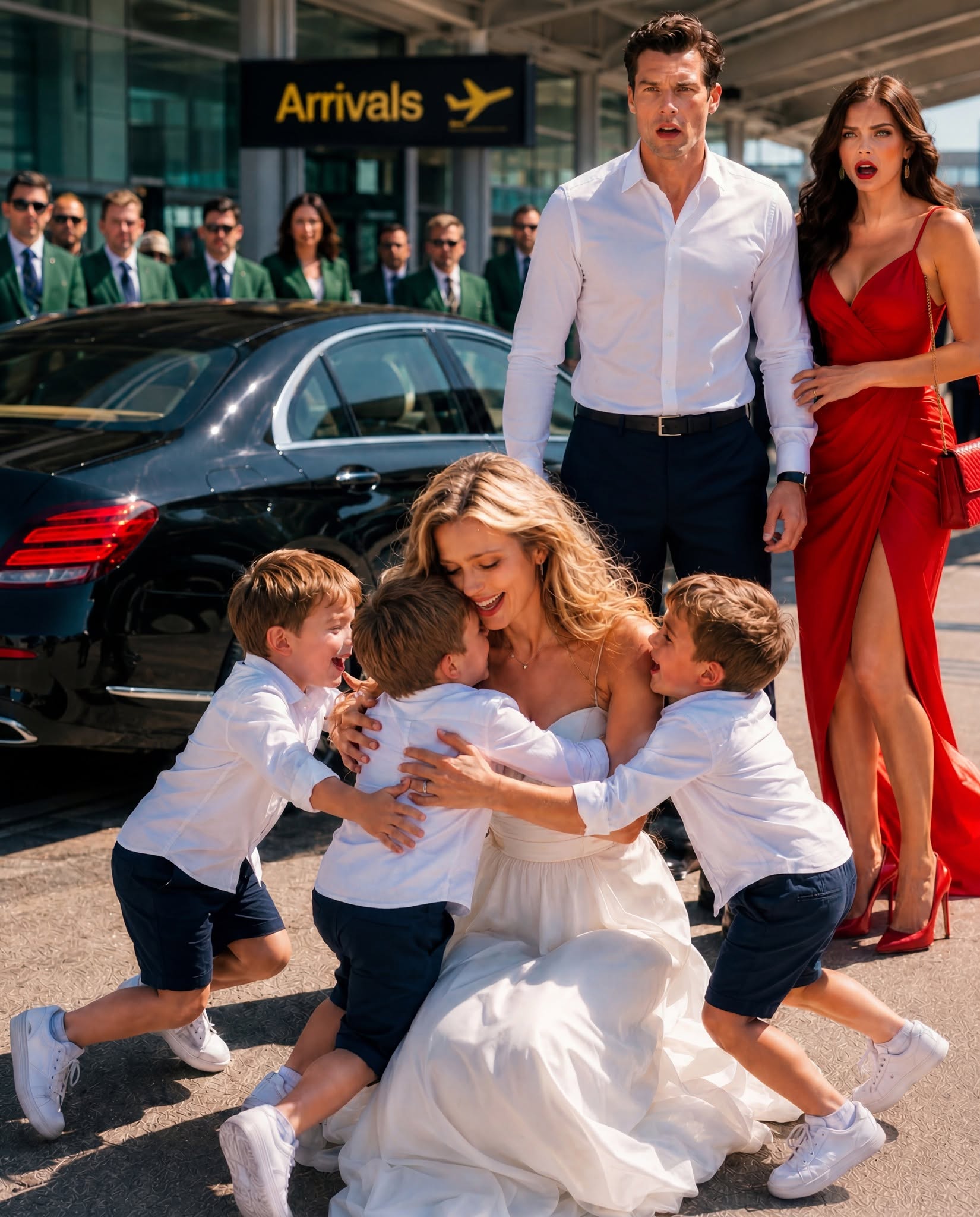 PART 2: THE HARRINGTON INHERITANCE- My billionaire ex-husband sat next to me on the plane just to humiliate me—then three little boys ran out of a Bentley calling me “Mom.”