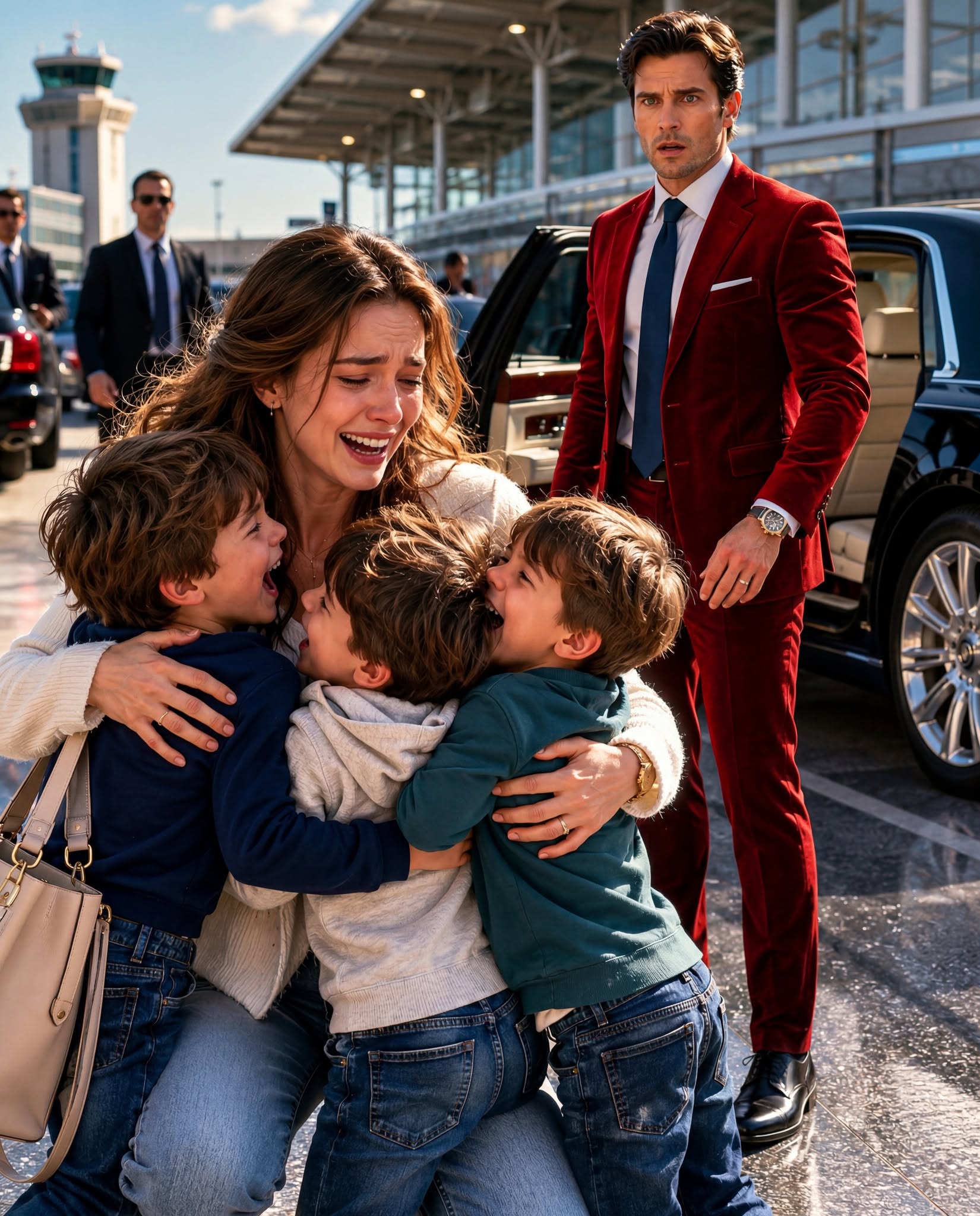 PART 2: I thought my billionaire ex-husband hated me.  Then three boys ran out of the Bentley shouting "Mom!" while he stood frozen beside me in the middle of Chicago O'Hare Airport.