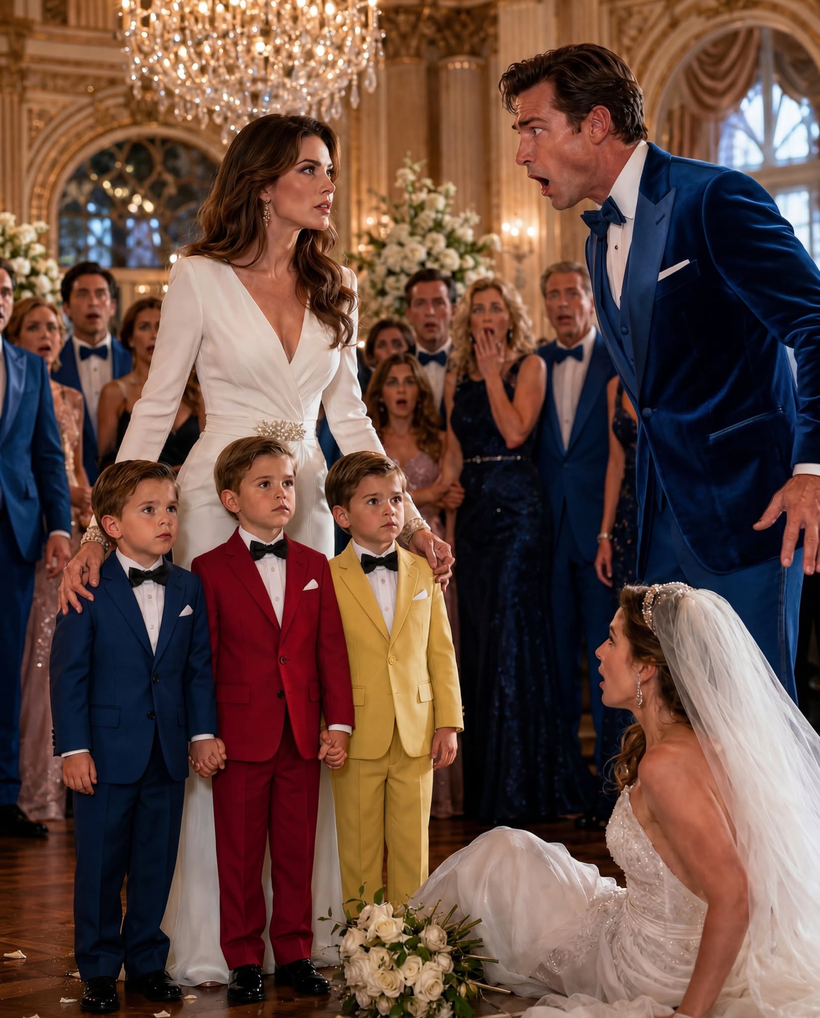 "My ex-husband stared at the triplets in matching tuxedos and whispered, “SOPHIA… WHAT IS THIS?” I looked him in the eyes and answered, “THESE ARE YOUR CHILDREN—THE ONES YOU NEVER KNEW EXISTED BECAUSE YOUR MOTHER MADE ME AFRAID.” Minutes later his bride dropped the bouquet, guests froze, and Chicago’s elite watched an empire crack open. But the biggest shock wasn’t the hidden heirs