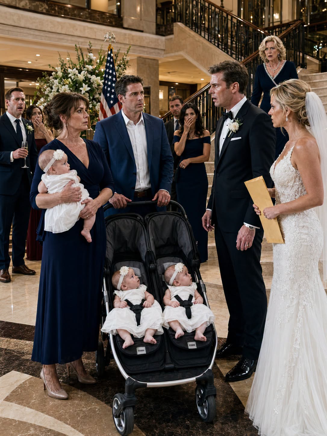 Two years after my fiancé left me in a hospital garage because I was “infertile,” he invited me to his wedding to watch him start the family I supposedly could never give him. I arrived quietly with my husband and our triplet daughters—but before the ceremony, his bride stepped out holding an envelope he had told her did not exist.