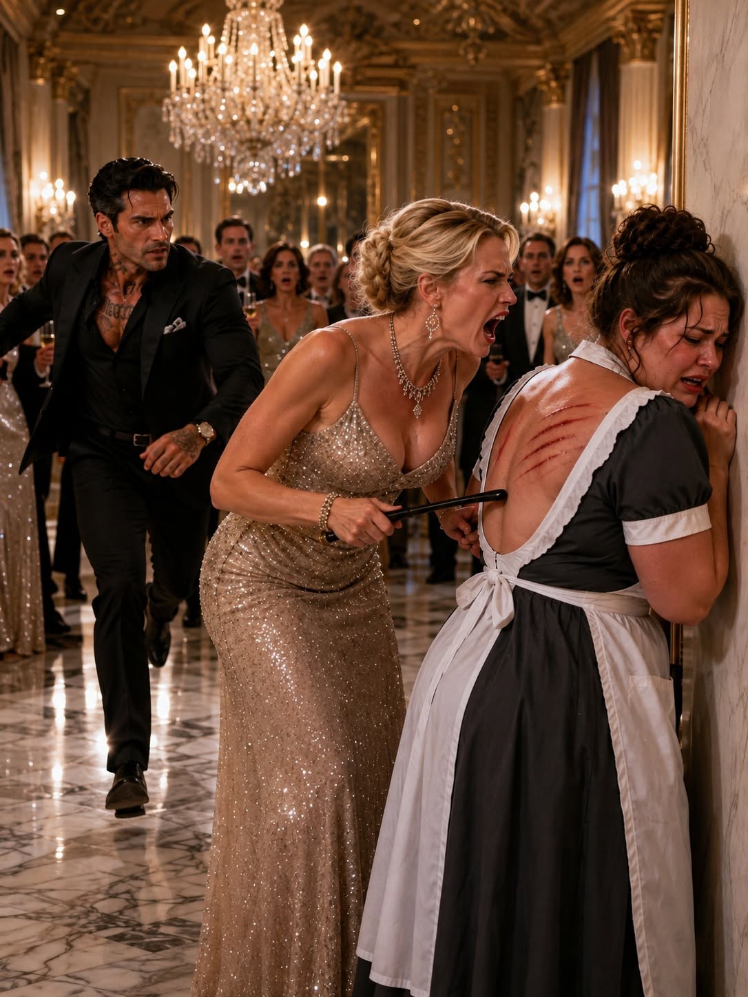 The Mafia Boss Walked In as His Fiancée Whipped the Plus-Size Maid—Then the Entire Party Froze!