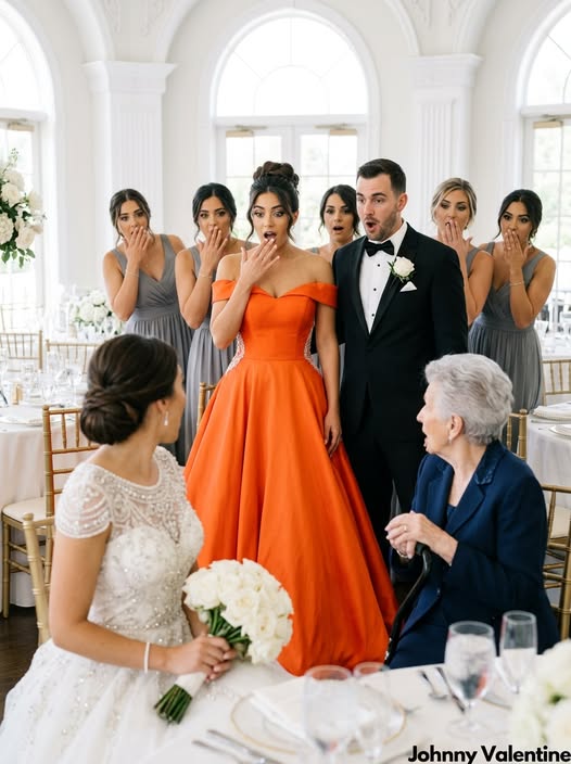 "My sister forced every bridesmaid into lavender silk, then handed me a neon orange 2XL dress and told her billionaire in-laws I was an “unstable veteran.” But at the reception, the groom’s grandmother sat beside me and asked one question that destroyed Sloan’s perfect wedding.
