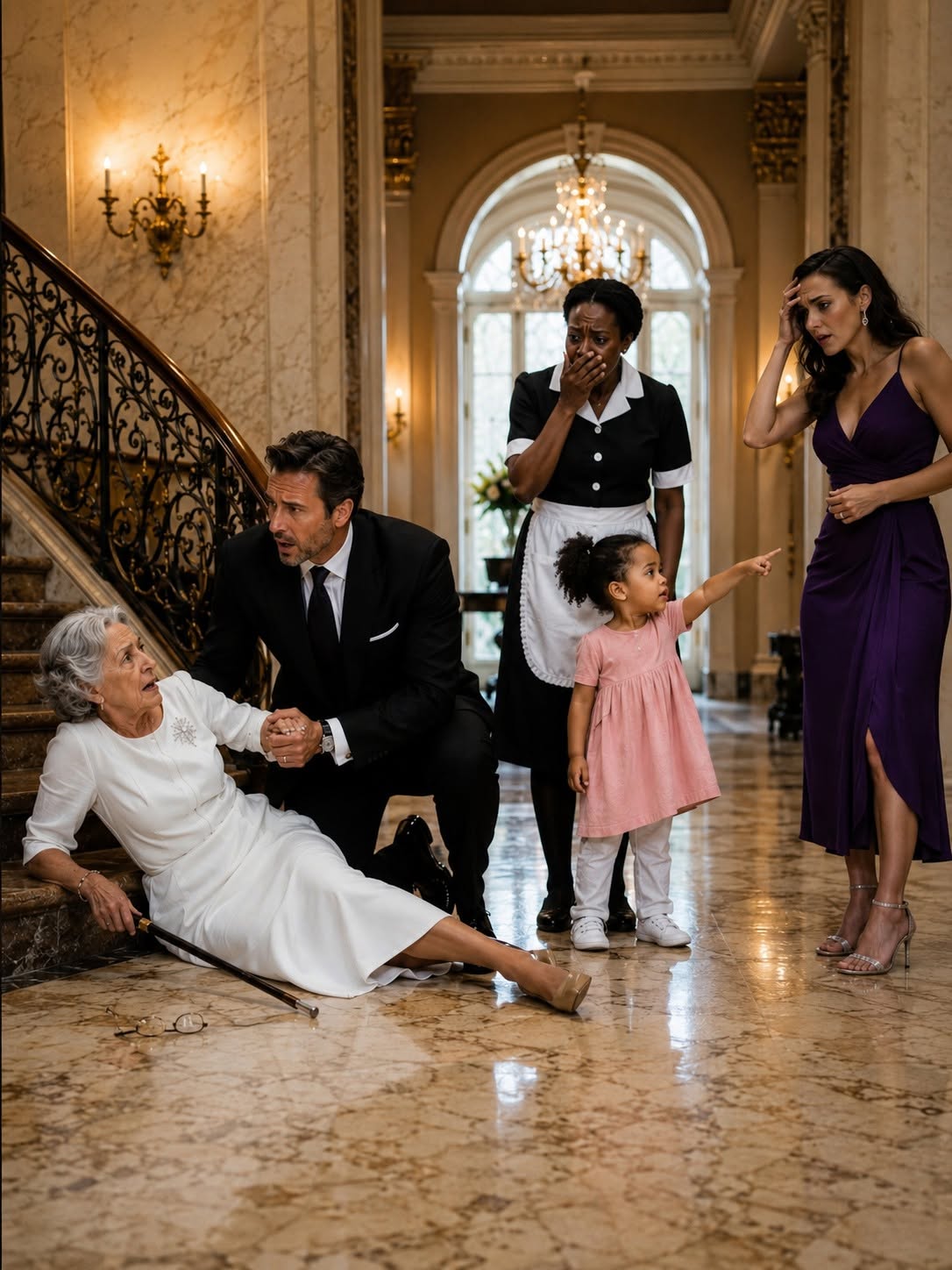 The Maid Was Accused Of Shoving The Mafia King’s Mother Down The Stairs—until Her Three-year-old Daughter Pointed At His Fiancée And Said, “the Pretty Lady Did It”