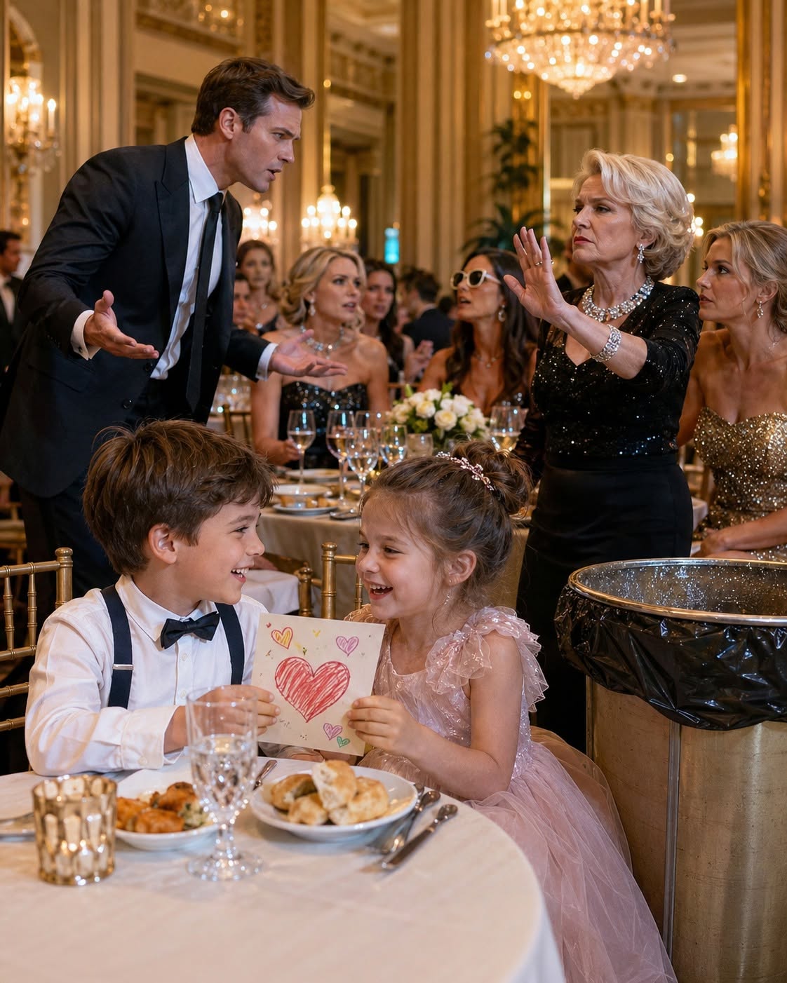 I spent $50,000 to give my mother the birthday party of her dreams at The Waldorf Astoria. Then she threw my eight-year-old son and ten-year-old daughter out of their seats and sent them to a shaky table beside a trash can so my sister's rich friends could sit in their places. I didn't yell. I didn't make a scene. I simply walked toward the event coordinator with the final invoice in my hand, and for the first time in my life, I stopped being my family's ATM.