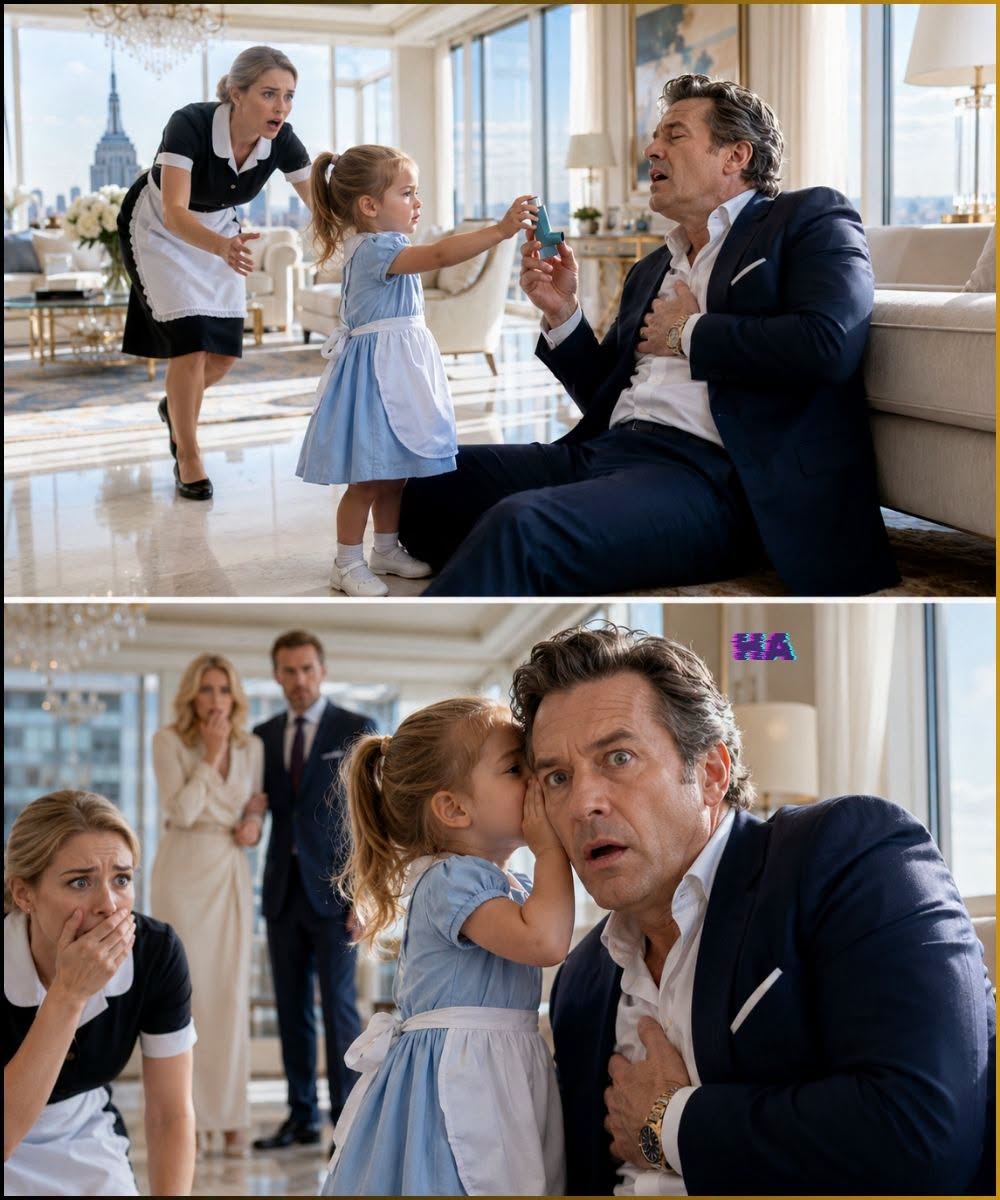 The Maid’s Three-Year-Old Gave a Dying Billionaire His Last Inhaler… but What She Whispered Next Exposed the Lie He Had Built His Whole Life Around