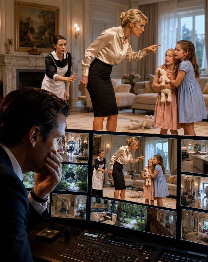 I pretended to leave for Europe on a business trip, kissed my daughters goodbye, and drove away like it was just another ordinary morning. Less than an hour later, I slipped back into my mansion through a hidden service entrance—and what I watched on the security cameras made my blood run cold. The woman I trusted most wasn’t betraying me... but the woman I planned to marry was hiding a nightmare inside my own home.