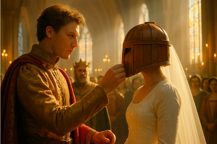 No one in the cathedral breathed when Prince Elias touched the iron latch on his bride’s helmet.