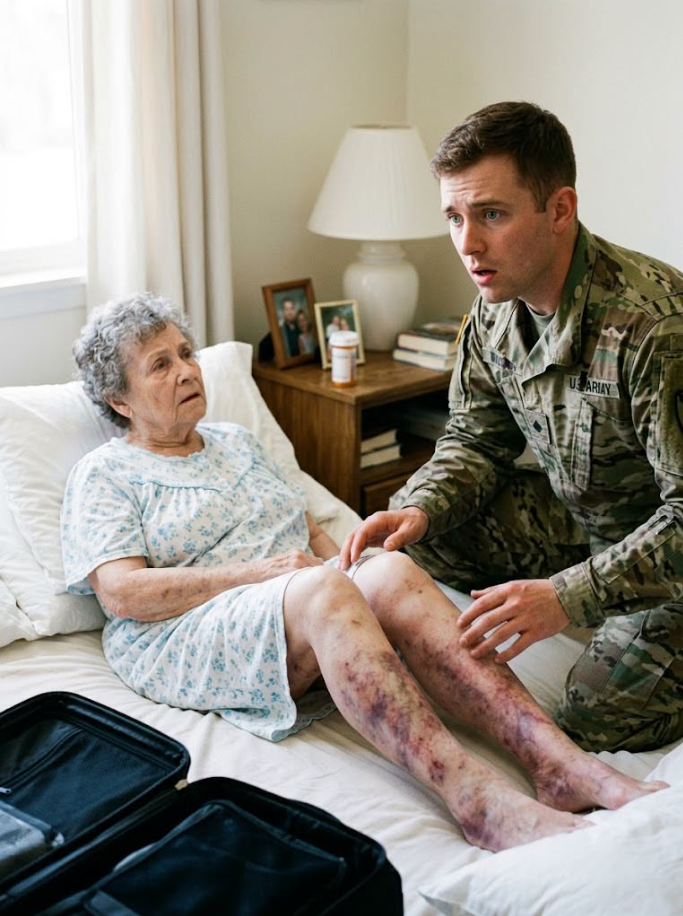 When I returned home from deployment, my wife was telling the neighbors, “His mother has dementia. She keeps hurting herself.” But when I found Mom locked inside a dark bedroom, fully aware of everything around her, without a phone and covered in br:uis:es she refused to explain, I knew something was wrong. So I smiled, acted like I believed every word my wife said, and secretly recorded her bragging, “Nobody’s going to believe that old woman.” The following morning, I drove her to the psychiatric evaluation she had scheduled for Mom, and I handed the doctor an entirely different file.