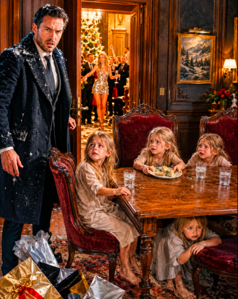 The millionaire came home for Christmas and found his little daughters eating moldy bread while his new wife danced in diamonds downstairs