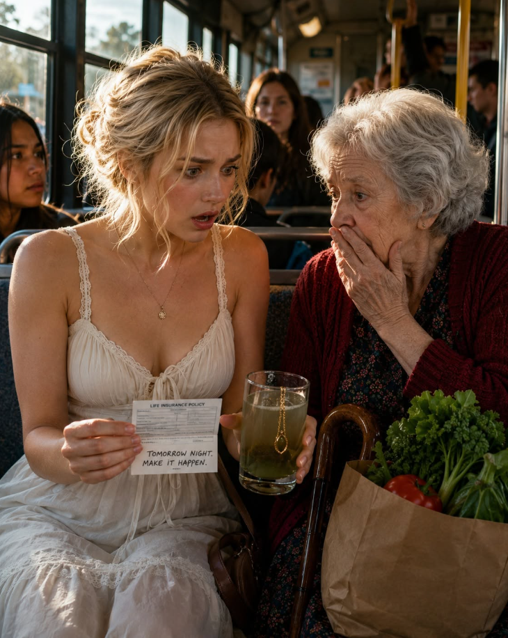 I gave up my seat to an elderly woman on a crowded bus, never imagining she would save my life with one whispered sentence. Hours later, my husband handed me a beautiful gold necklace and smiled for the first time in weeks—but when I dropped it into a glass of water instead of putting it around my neck, I uncovered a secret that made me realize his gift wasn't an apology. It was a death sentence.
