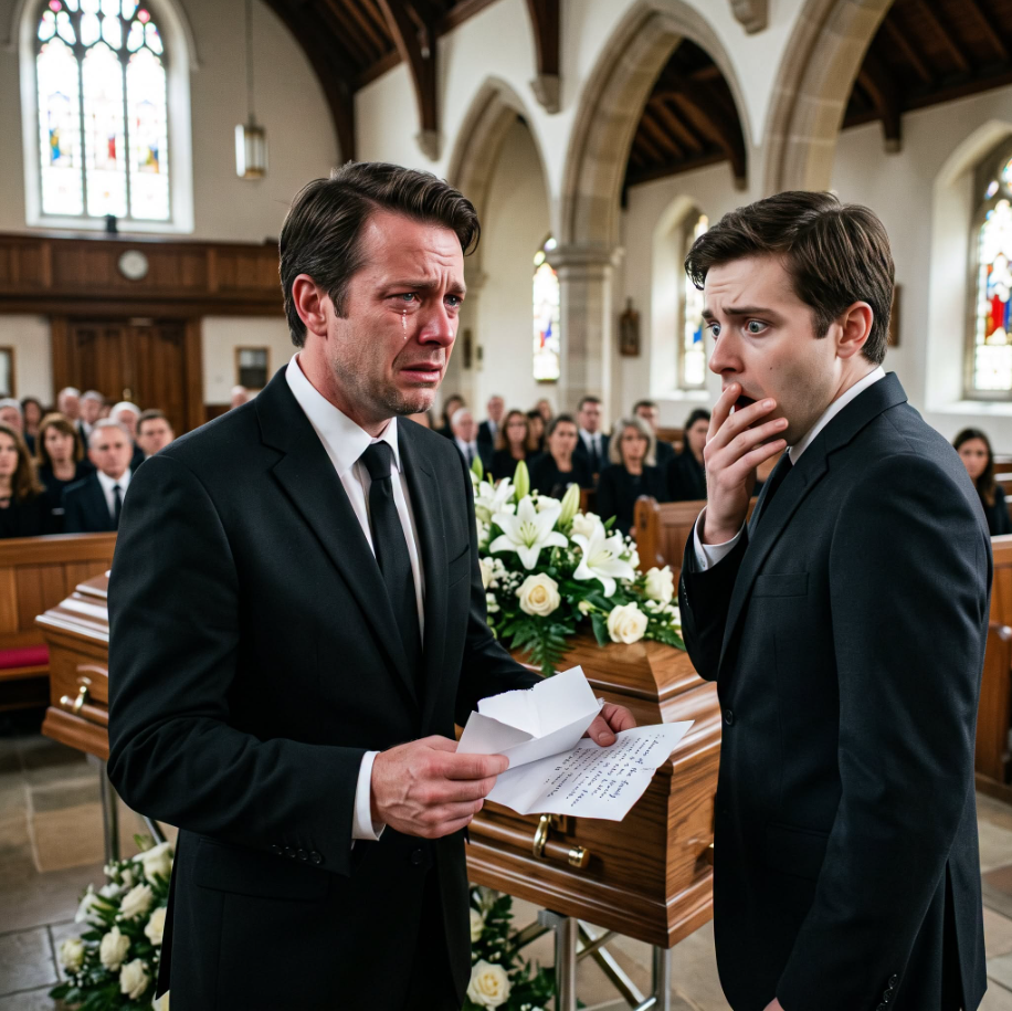 At my father’s funeral, my younger brother stood before the whole church and told me I had no right to be there, calling me the family’s shame. The whispers around me cut deeper than the loss itself. I held up the sealed envelope Father had left only for me and said he must have trusted me for a reason. When I opened it, my brother’s face went white.
