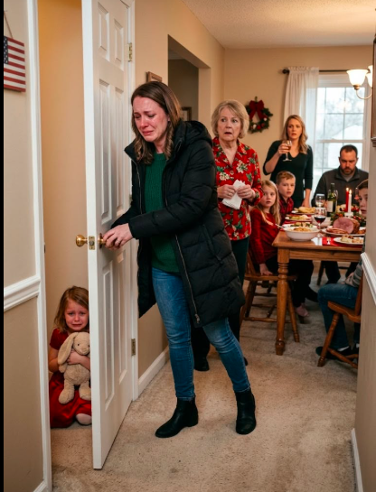 At Christmas dinner, my mother locked my 6-year-old daughter in a bare room without food and told me she needed to learn her place, expecting me to stay quiet like always—but when she tried to twist the story at Lucy’s school after I cut off her mortgage, utilities, and grocery money, the hallway recording, payment records, and teacher report proved exactly who had been hurting my child.