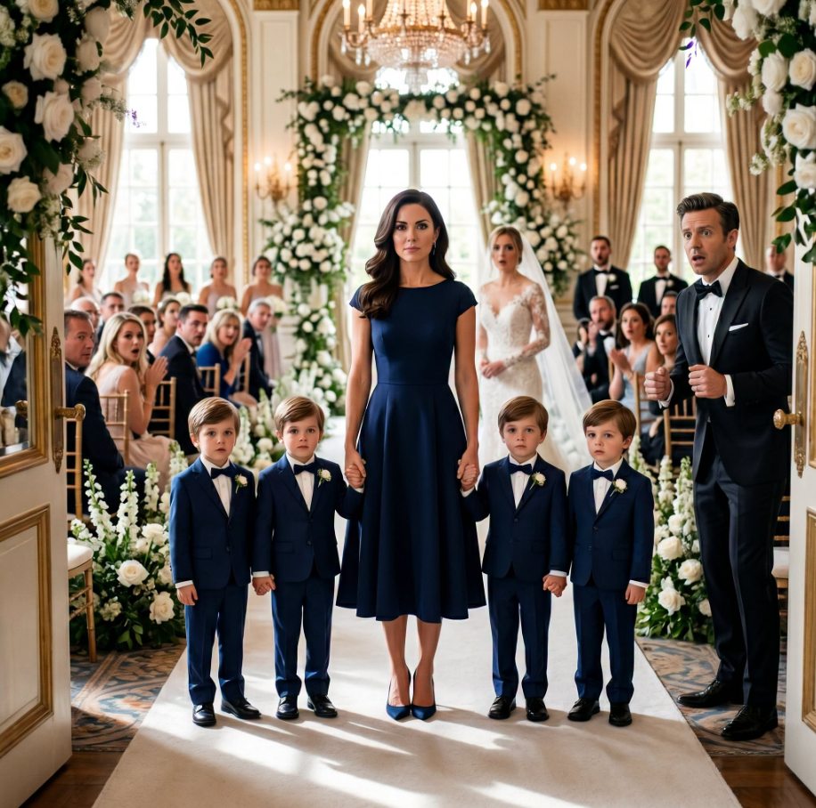 A billionaire paid a pregnant woman $120 million to leave town and never contact his family again. For five years, nobody heard a word from her. Then she appeared uninvited at his son's wedding with four identical children standing beside her. As shocked guests watched in silence, the powerful family realized the past they thought they had erased was about to destroy everything they had built.