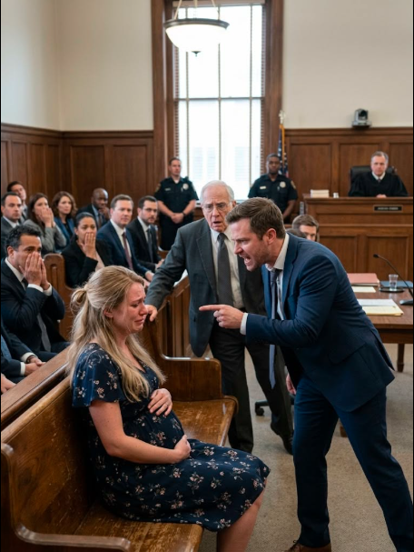 At my divorce hearing, the judge left me pregnant and penniless while my husband sneered that I would not survive without him—but when a billionaire stormed into the courtroom and called me his lost daughter, Richard realized the woman he had discarded was the heir to an empire that would expose his fraud, seize his fortune, and make him walk away with the same nothing he tried to leave me and our child.