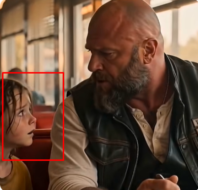 "The little girl appeared beside the biker’s booth so quietly that he didn’t notice her until a tiny hand tugged at the edge of his leather vest.