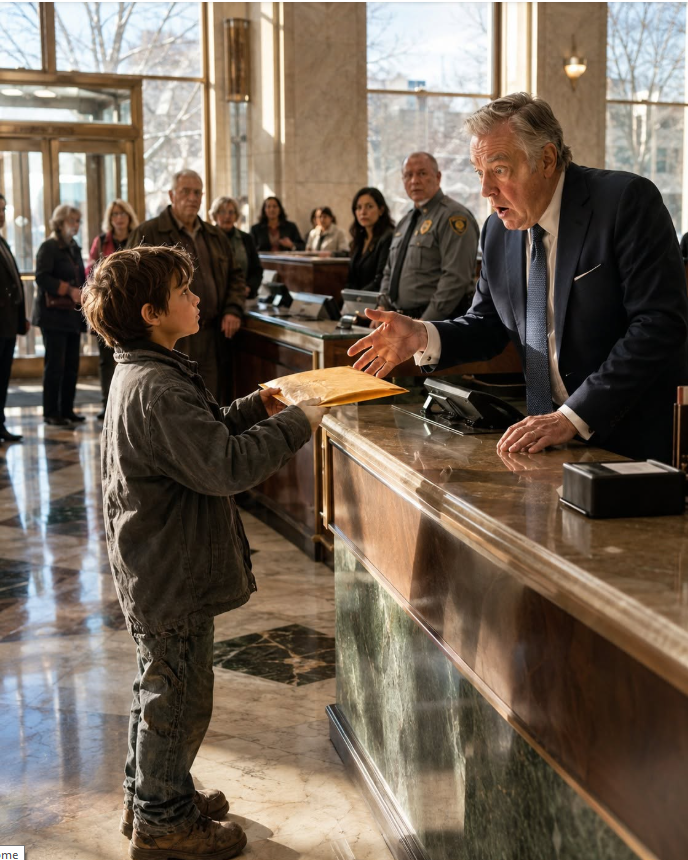 A 9-Year-Old Boy Walked Into a Bank With an Old Envelope — The Manager Turned Pale