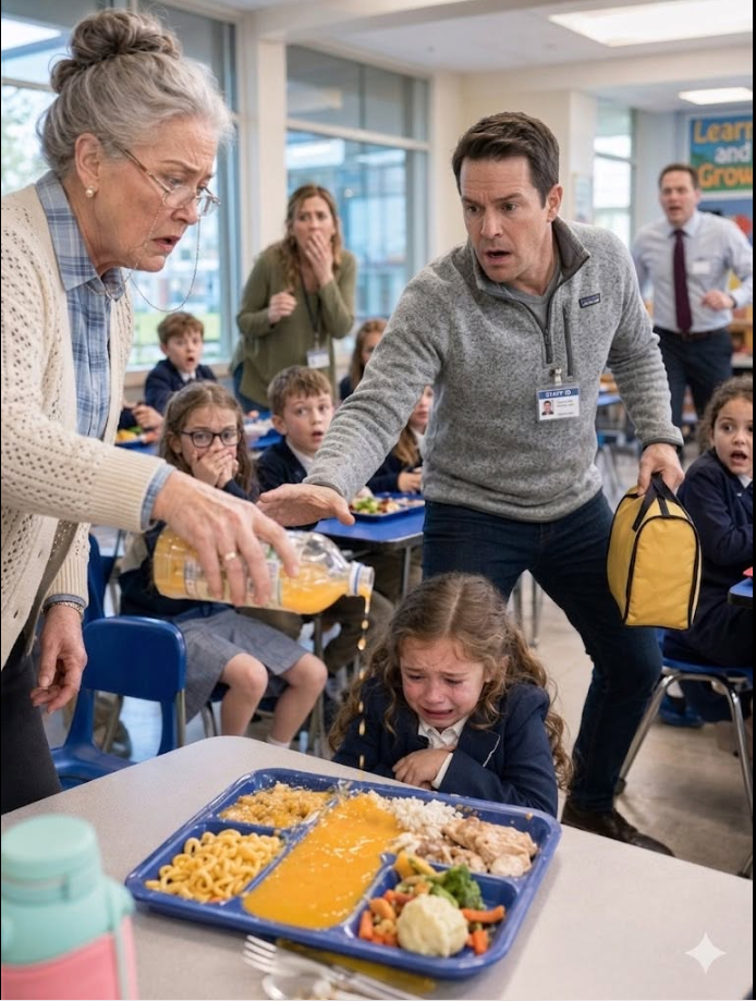 A Billionaire Dad Came to Surprise His Daughter During School Lunch—Only to Find Her Teacher Dumping Juice Across Her Tray While She Cried. What He Did Afterward Rocked the Whole School.