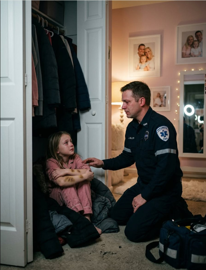 "DAD... MY ARMS HURT SO BAD, MOM TOLD ME I WASN’T SUPPOSED TO TELL YOU." Coming home after a 48-hour paramedic shift, I found my 8-year-old daughter curled up tightly inside her closet. My wife’s hundreds of thousands of followers online believe she is the perfect mom. But when my little girl admitted what really happened because of a spilled juice box, my heart nearly stopped. I carefully pushed up her sleeves, and what I saw shattered me completely...
